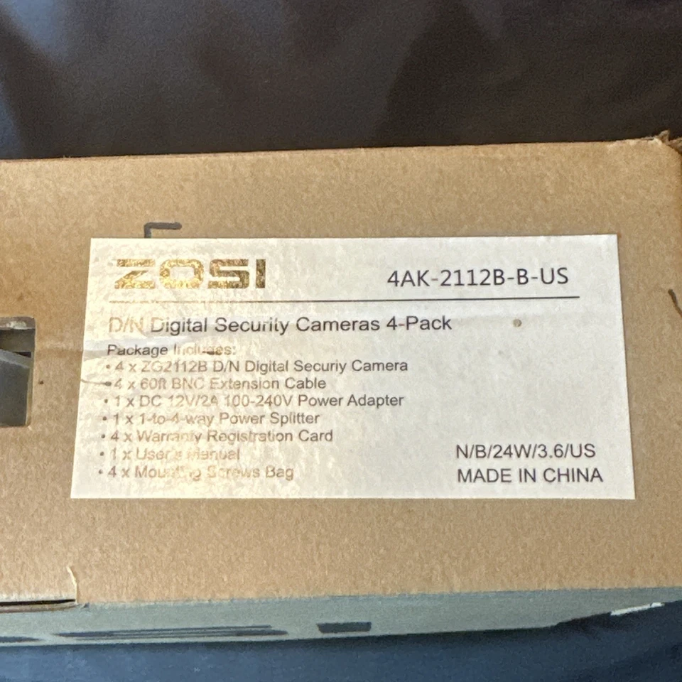 ZOSI 4AK-2112B-B-US Digital Security Camera System 4-Pack - Image 2 of 2