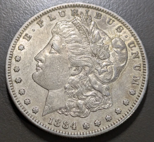 1884-S Morgan Silver Dollar AU US Mint $1 Coin San Francisco Mint ALMOST UNC AU
