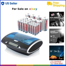 Battery Charger NiMH AA AAA C D 9V 32 Pack Rechargeable Battery Kit