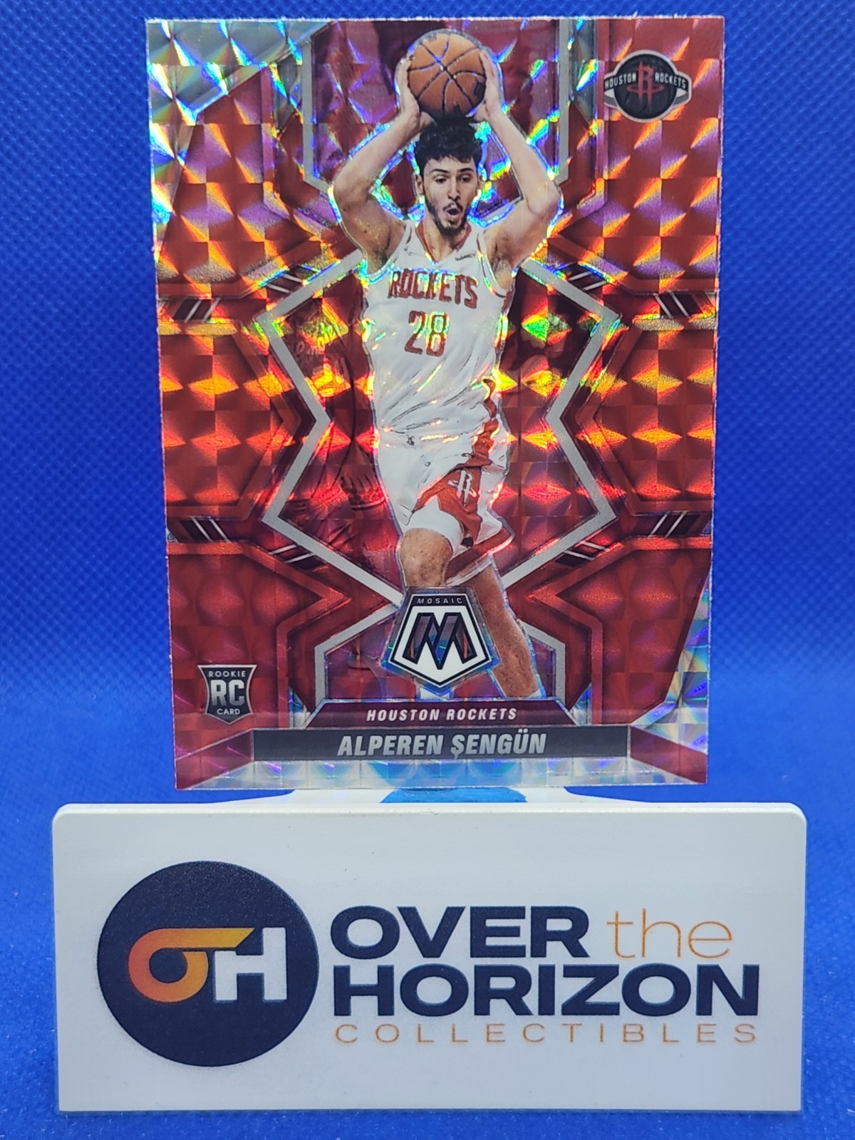 2021-22 Mosaic Alperen Sengun SP Red Prizm Rookie Card #218 Houston Rockets RC