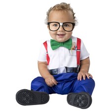 Infant Boys Girls Baby Nerd Halloween Costume Jumpsuit Bow Tie Glasses