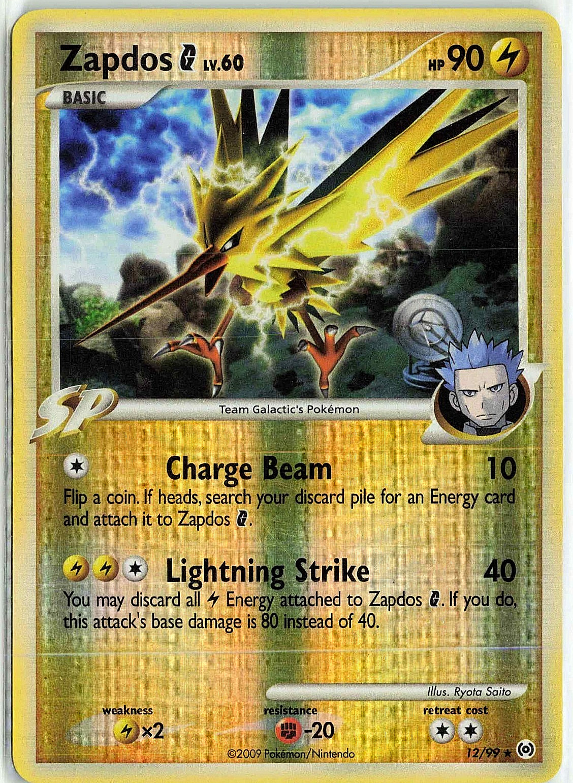 Zapdos G  12/99 Platinum Arceus Reverse Holo Pokemon Card