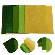 5 Pcs Turf Paper Adorn Fake Grass for Modelling Sand Table Material
