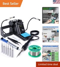 926 III 60W Digital Display Soldering Iron Station Kit w 2 Helping Hands, 6 E...