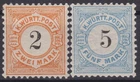 == AD Württemberg Mi. 53-54 unused *, cat. €65 ==