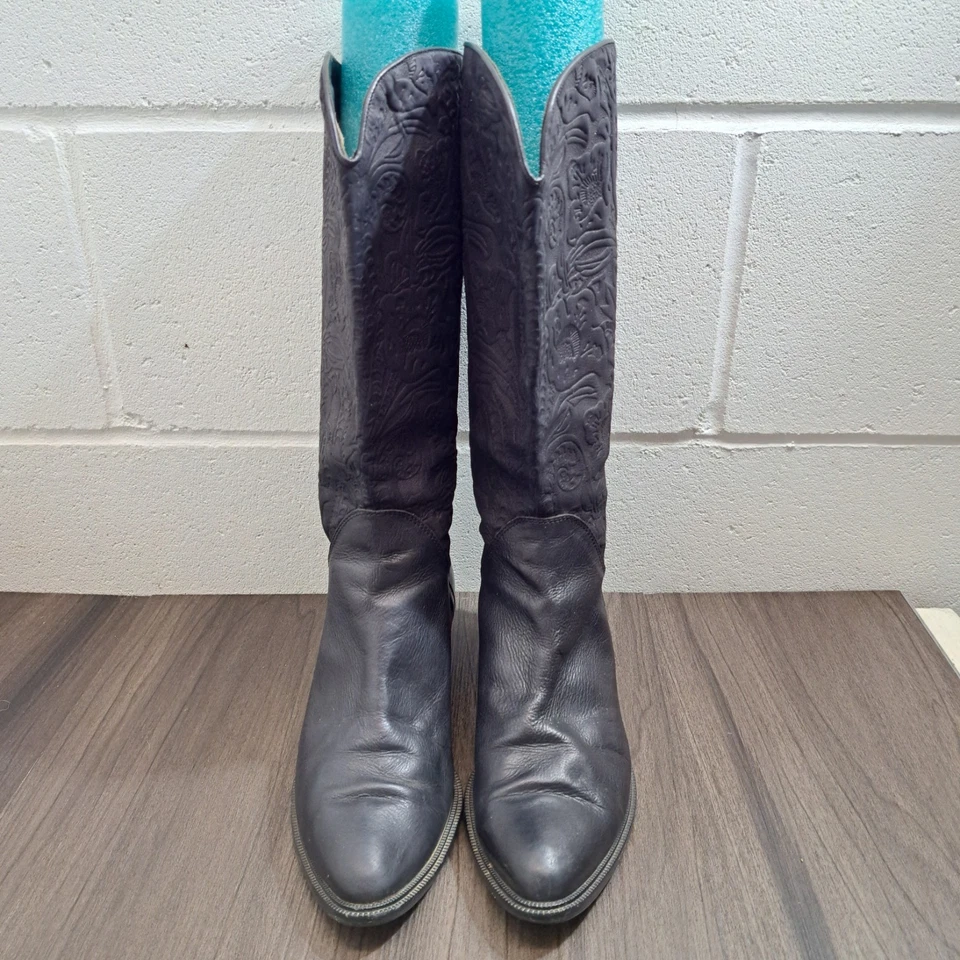 Botas vaqueras Bandolino para mujer de cuero negro talla 8,5 Foto 3 de 4