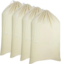 Extra Large Laundry Bags -4 Pack Heavy Duty Durable Cotton Canvas Drawstring Clo