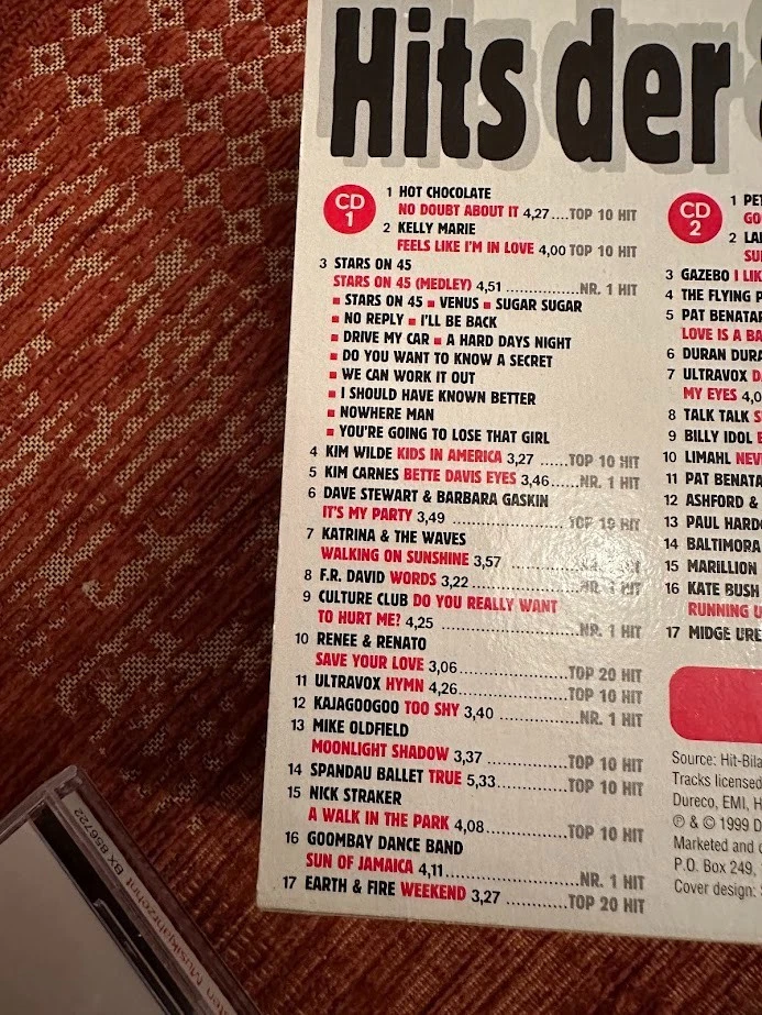 3 CD Box Hits der 80er Jahre 80s 50 Top Hits Sampler Compilation - Bild 4 von 4