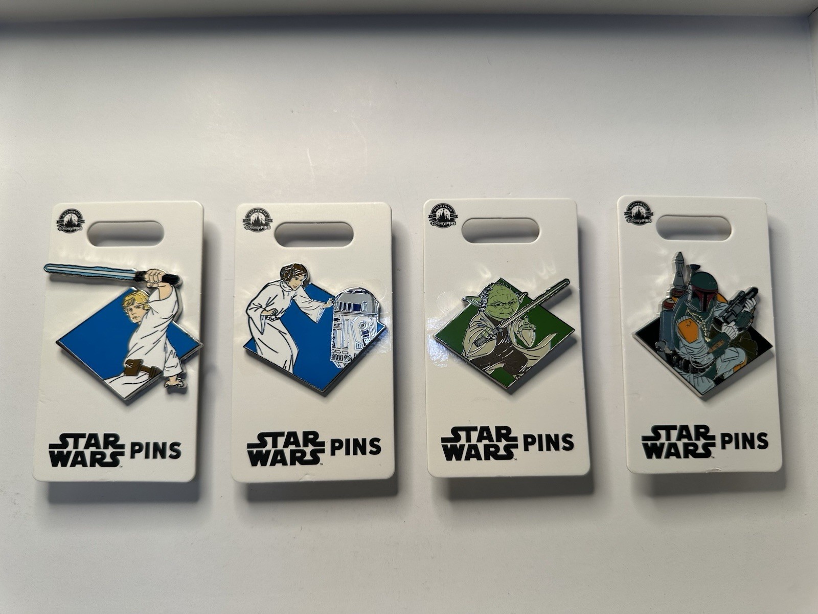 Disney Parks Star Wars Pins Trading Set of 4 Collectible Pins