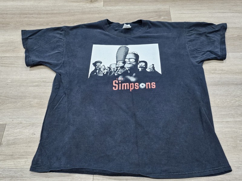 Vintage The Simpsons Sopranos Shirt Men’s XL Black TV Show Distressed Used