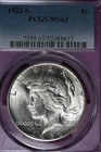 1922 S PCGS MS63 PEACE SILVER DOLLAR #B51507