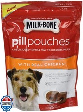 Milk Bone Pill Pouches With Real Chicken Aprox. 25 pill pouches per bag