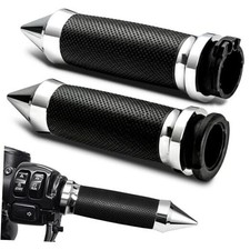 1inch Handlebar Grips, Cable Throttle Control Hand Grips Fit for Harley Chrome