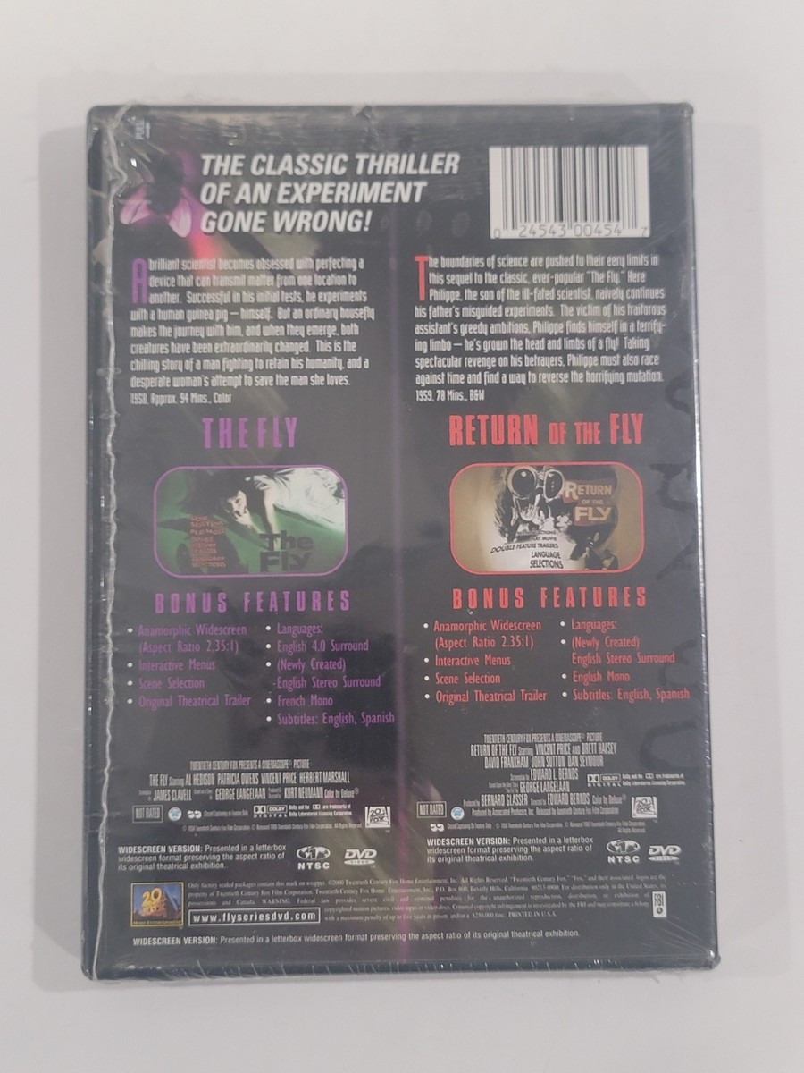 Fly, The Return of the Fly (DVD, 2000, Double Feature) for sale