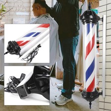 40" Outdoor Barber Shop Pole Rotating Light Hair Salon Sign Illuminated Light