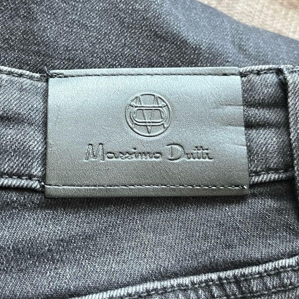 Massimo Dutti Mid Rise Boot Cut Stretchy Fit black denim jeans size 4 image 4