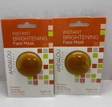 NEW 2X ANDALOU NATURALS Instant Brightening Pumpkin & Honey Face Mask Samples