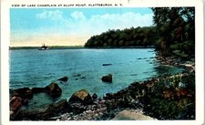 View of Lake Champlain at Bluff Point, Plattsburgh, New York Postcard
