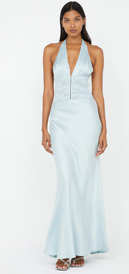 Bec + Bridge Akari Halter Long Maxi Dress Cloud Blue AU12 US8 NWT | eBay
