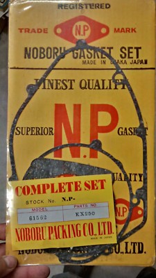 nos kawasaki gasket set kx250 made by noburu 1970s aftermarket