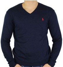Pullover Ralph Lauren Scollo a V  slim fit   100% cotone