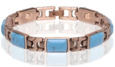 Turquoise Stone Magnetic Link Bracelet Arthritis Pain Relieve Retro Bracelet