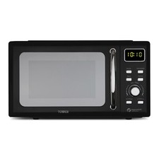 Tower Manual Microwave, Sleek Mirror Door 800W, 20L, T24042BLk, Black & Chrome