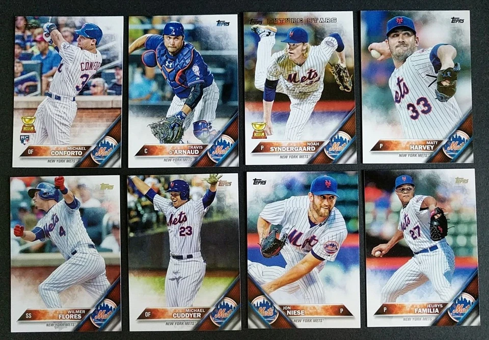 2016 Topps New York Mets ~ Juego de 36 cartas del equipo Serie 1 y 2 con actualización Foto 2 de 4