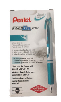 Gel Pen Pentel Energel Rtx writing Retractable 0.7 turquoise INK BL77-S3 LOT 12