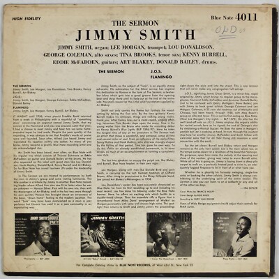 JIMMY SMITH: The Sermon US '59 Blue Note 4011 W63rd DG Jazz Vinyl