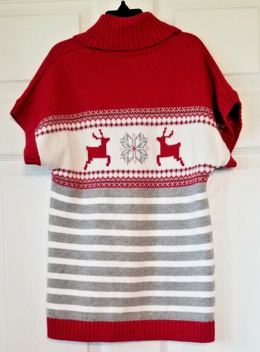 GYMBOREE Girls Red, Ivory & Gray Button Front Holiday Sweater Vest Size S (5/6) - Picture 5 of 8