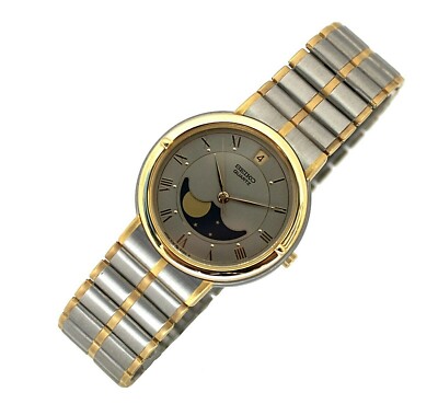 Orologio SEIKO Vintage NUOVO, Fasi Lunari, Data, Quarz, 7434-6070 RO, Japan  | eBay
