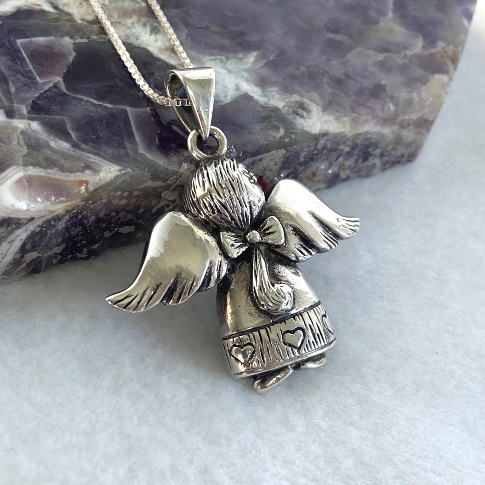 Solid Sterling Silver 925 Religious Figural Angel… - image 13