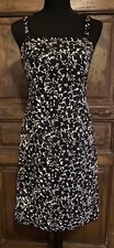 ANN TAYLOR Black White FLORAL Sleeveless Sheath Dress Lined Size 2 MSRP $129 