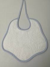 Newborn Bib Cotton Sponge Bib Blue Striped Edge Also Pink Striped Version