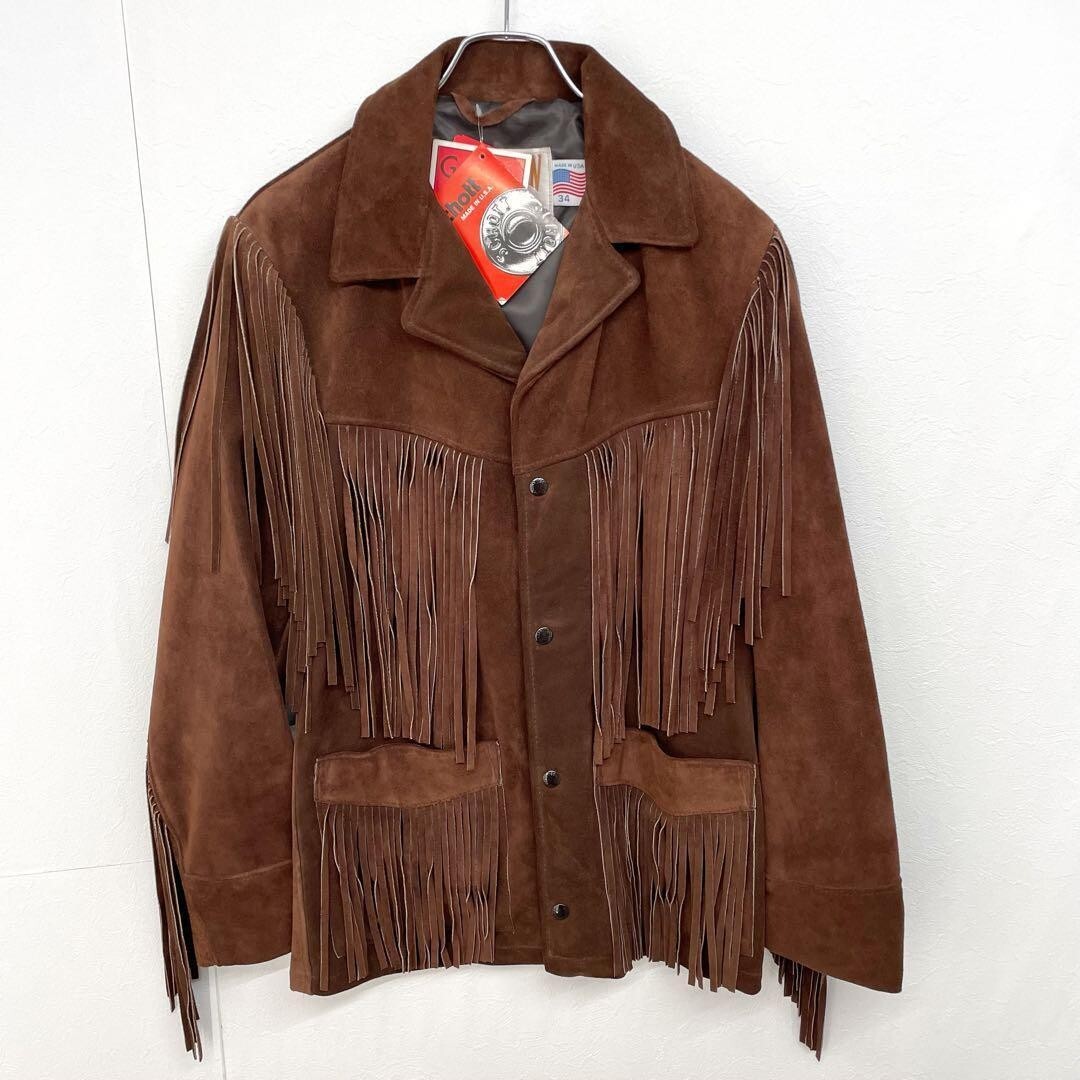 〈 SCHOTT 〉western fringe suede jacket Schott Western Fringe Suede Leather Jacket Blouson Men Size
