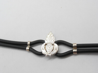 Cozzi Gioielli Polizia Penitenziaria Sterling Silver 925 & Rubber Bracelet