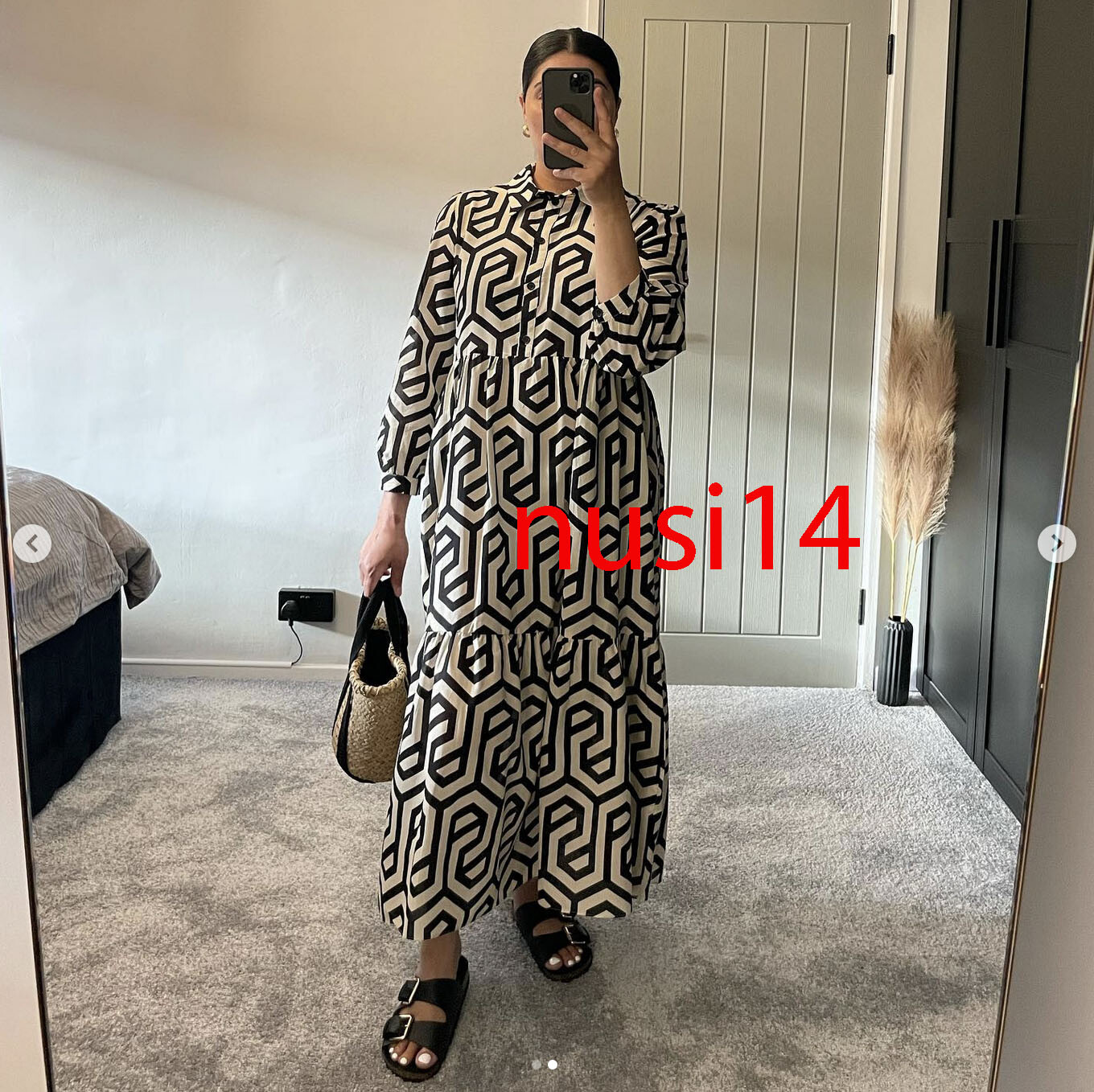 ZARA NEW WOMAN RUFFLED HEM PRINTED MIDI 