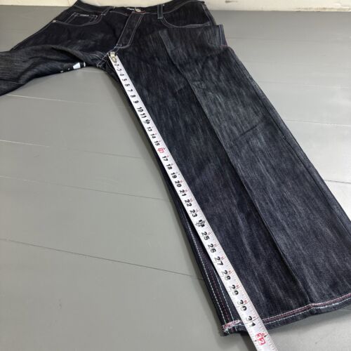 Jeans vintage Avirex "SONS OF MAYHEM" 40x34 larghi neri hip hop gamba larga - Foto 14 di 16