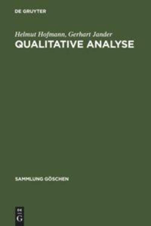 Thumbnail - Qualitative Analyse | Gerhart Jander (u. A.) | Buch | Sammlung Göschen