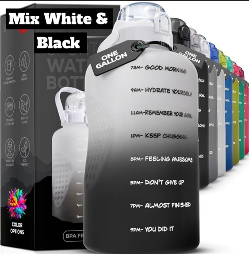 One Gallon Motivational Water Bottle With Straw And Handle. BPA FREE. USA - Picture 11 of 11