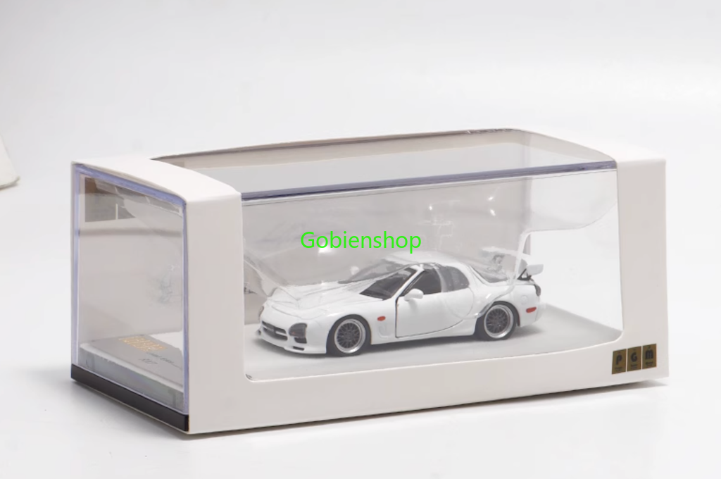 GB PGM 1:64 White JDM RX-7 FD3S Racing Sports Model Diecast