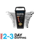Compact Ratcheting Wrench Set - 12Pcs Professional Chrome Plated Mechanics Tools