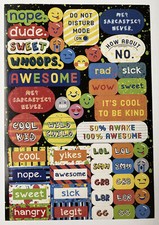 Text Talk Expressions Emojis No molestar Kind Salvaje Genial Pegatinas Hoja Única