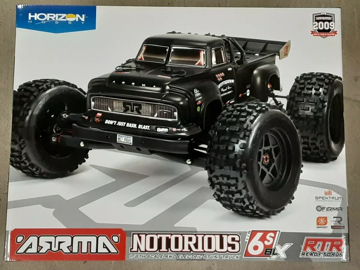 1/8 NOTORIOUS 6S V5 4X4 BLX Stunt Truck with Spektrum Firma RTR, Blue