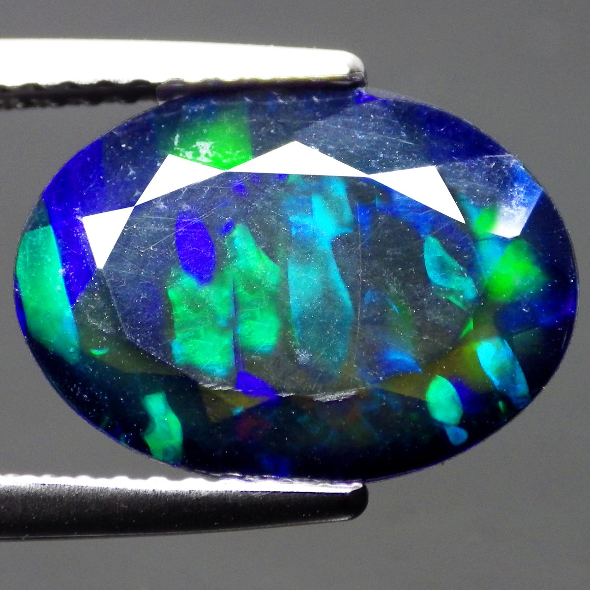 Ct Shocking (13 x 9) Facetted 3D Micro Honey Comb Welo Black Opal  Gemstones