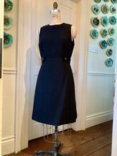 Tory Burch Size 8 Black Sleeveless Dress Buttons Zipper