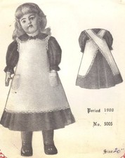 DOLL DRESS sewing PATTERN 19 20" Victorian German French vintage look 5005