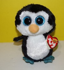 Ty Beanie Boos Waddles 6" Plush Stuffed Bean Animal Blue Glitter Eyes  w/ Tag
