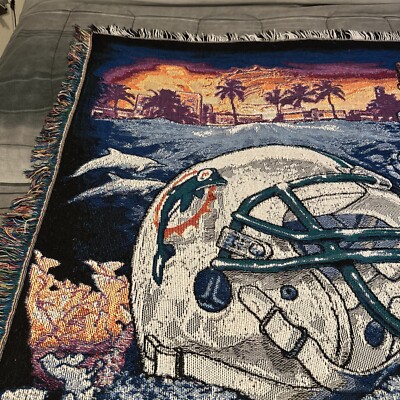 Miami Dolphins Football Northwest Tapestry Throw Blanket 42x56 | eBay